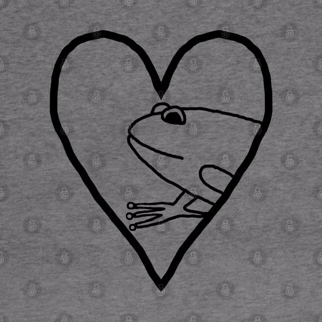 My Valentine Frog Line Drawing Man I love Frogs by ellenhenryart